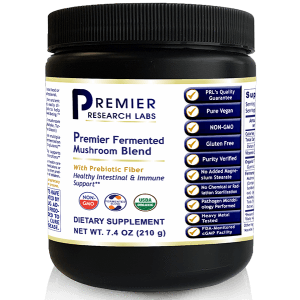 Fermented Mushroom Blend PRLabs with Prebiotic Fiber 7.4 oz (210 gms) Container