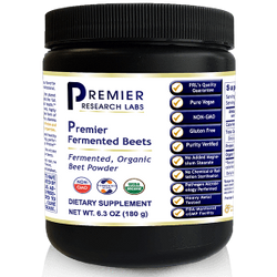 Fermented Beets Premier, 6.3oz cont. PrLabs Fermented, Organic Beet Powder Pure Vegan, Gluten Free, Soy Free, USDA Organic, and Non GMO