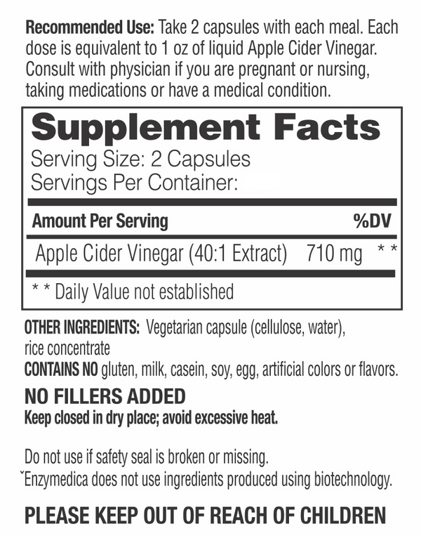 Apple Cider Vinegar 60, Enzymedica