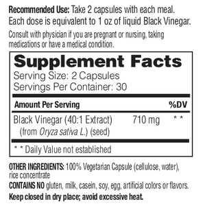 Black Vinegar 60, Enzymedica