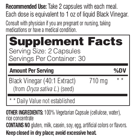 Black Vinegar 60, Enzymedica