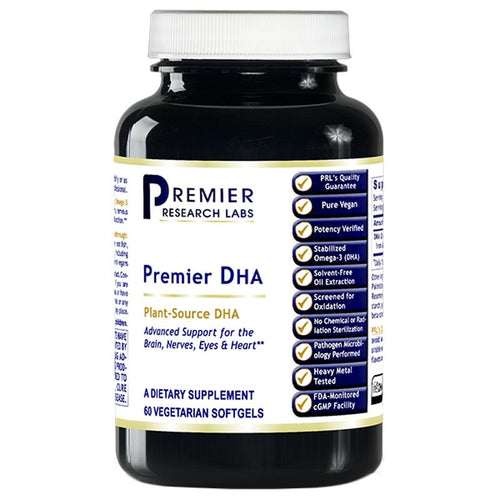 DHA 200 mg 60 Premier Dietary Supplement Plant-Source DHA Premier Support for the Brain, Nerves, Eyes and Heart