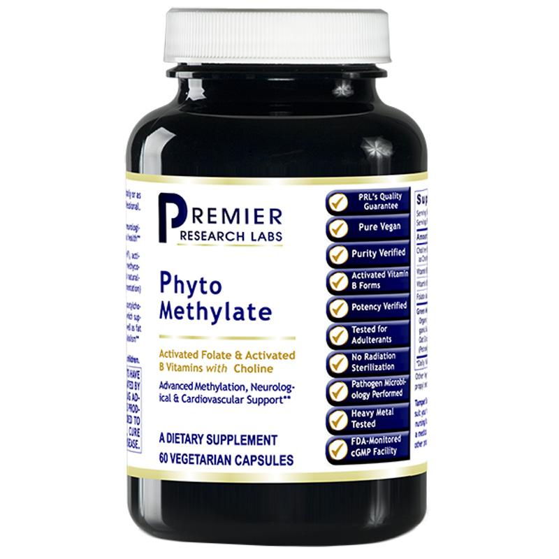 Phyto-Methylate 60 PRLabs Activated Folate & Activated B Vitamins with Choline Advanced Methylation, Neurological & Cardiovascular Support